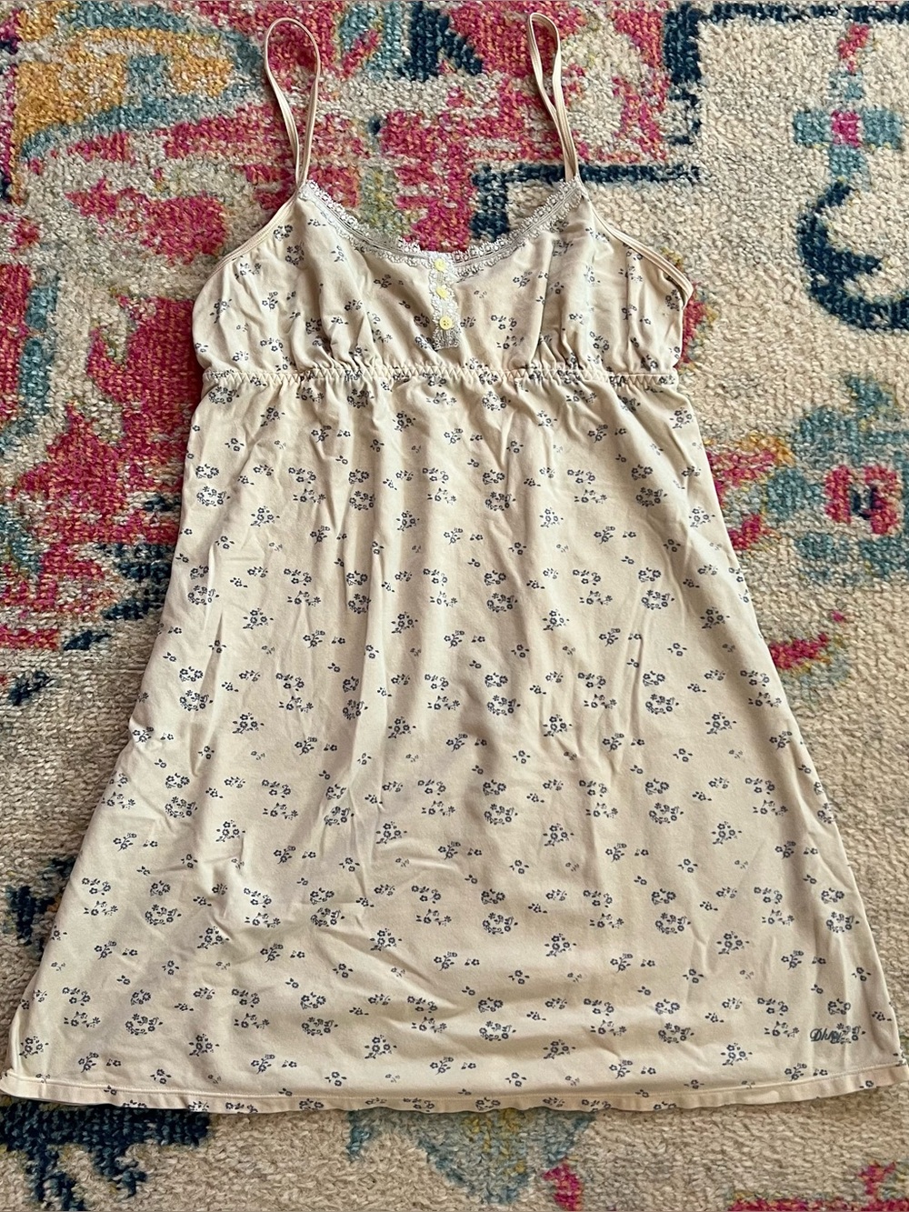 DKNY Cotton Slip Nightgown Light Green